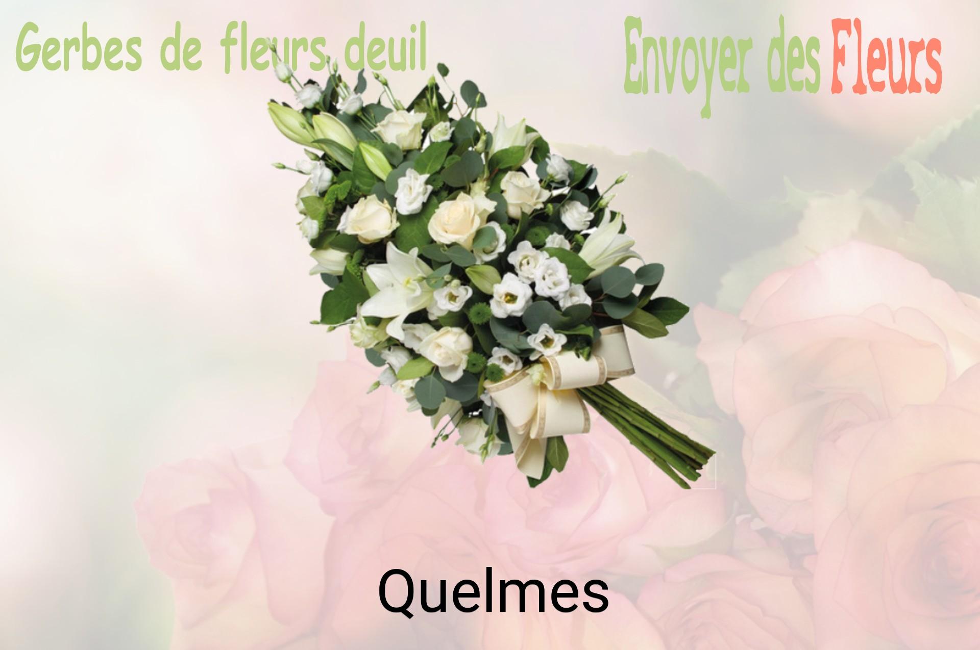 Gerbe de fleurs de deuil livrée à Quelmes